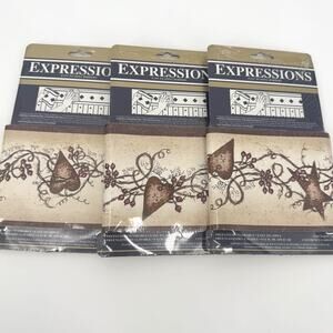 Expressions Rusty Hearts & Stars Wallpaper Lot of 3 Border 5 yards SB10238B NOS